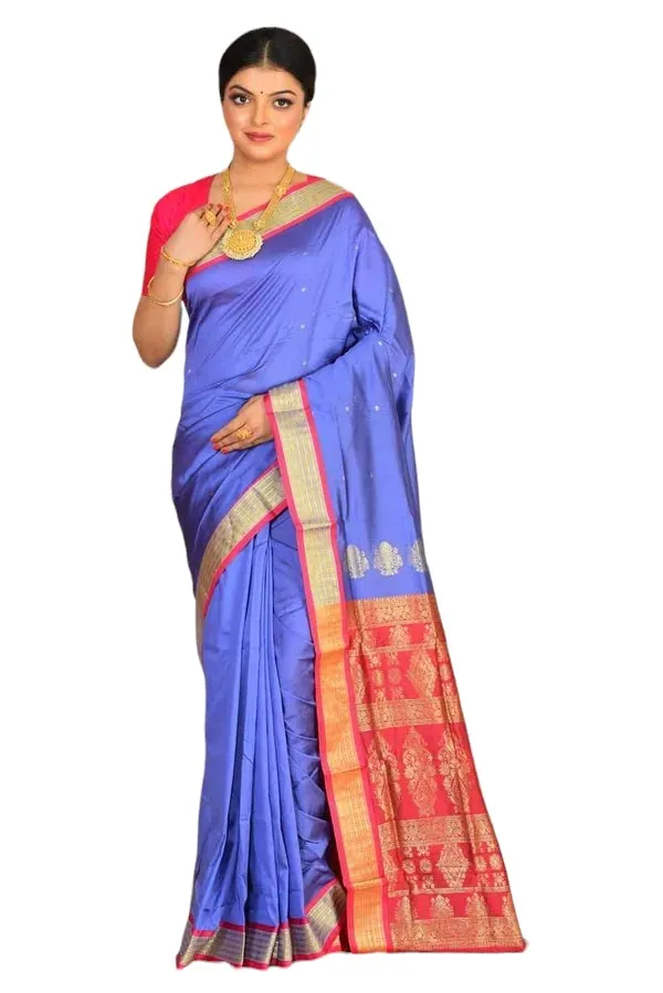 Light_Blue_Art_Silk_Blend_Self_Design_Sambalpuri_Saree_For_Women
