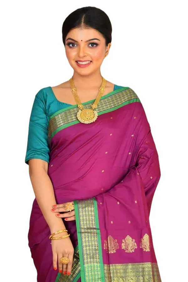 Magenta_Art_Silk_Blend_Self_Design_Sambalpuri_Saree_For_Women