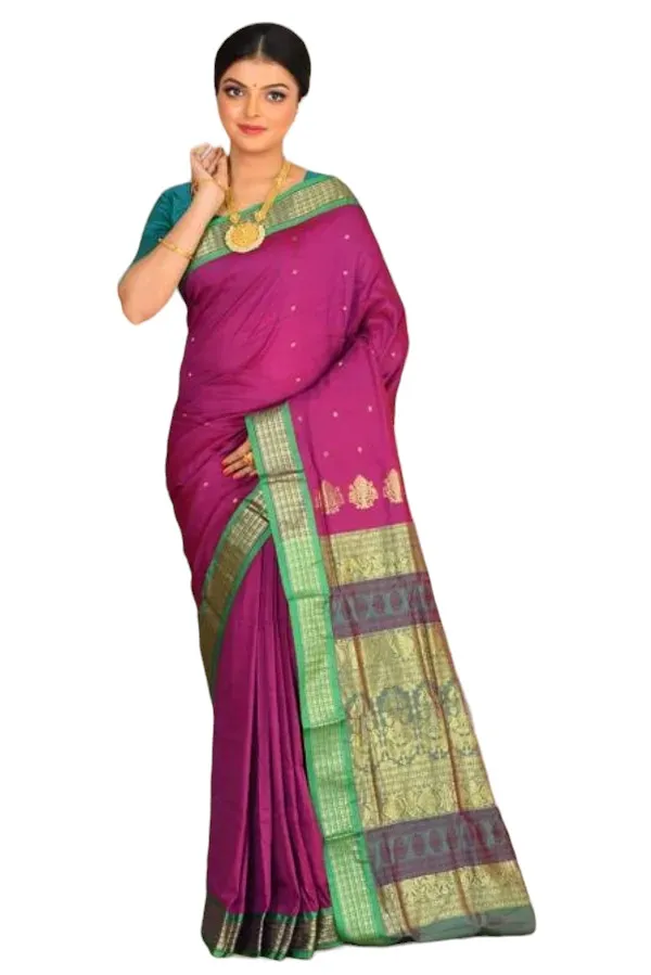 Magenta_Art_Silk_Blend_Self_Design_Sambalpuri_Saree_For_Women