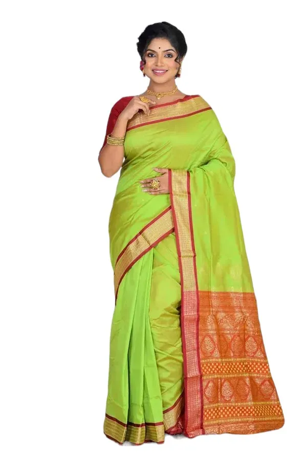 Light_Green_Art_Silk_Blend_Self_Design_Sambalpuri_Saree_For_Women