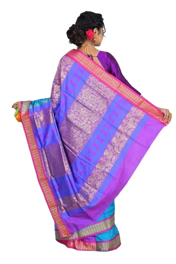 Light_Blue_Art_Silk_Blend_Self_Design_Sambalpuri_Saree_For_Women