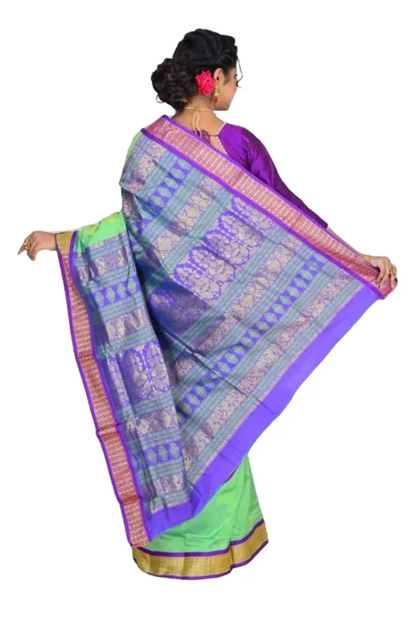 Light_Green_Art_Silk_Blend_Self_Design_Sambalpuri_Saree_For_Women
