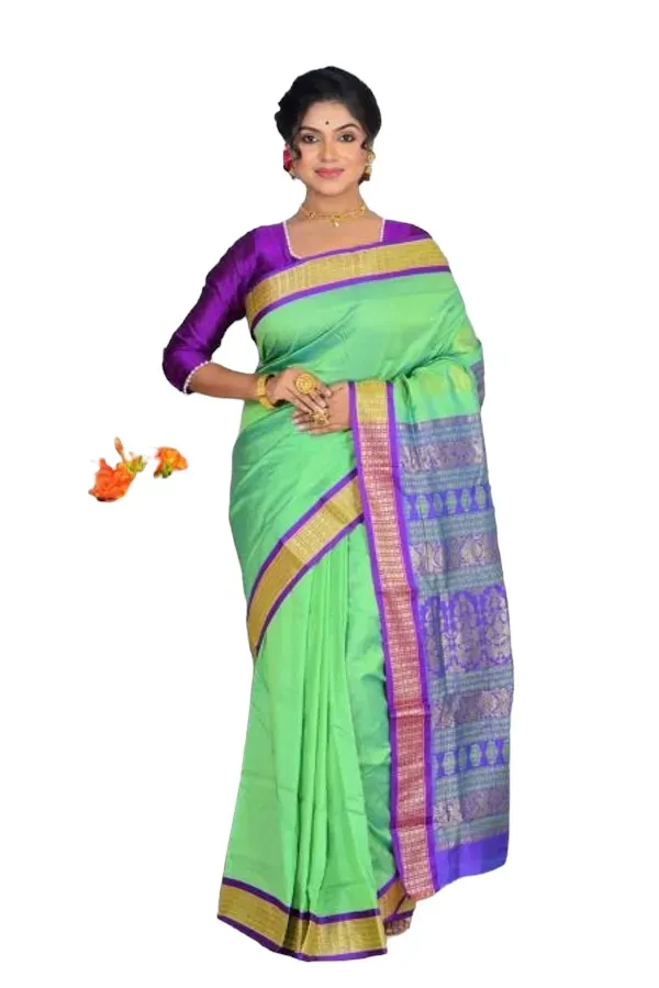 Light_Green_Art_Silk_Blend_Self_Design_Sambalpuri_Saree_For_Women