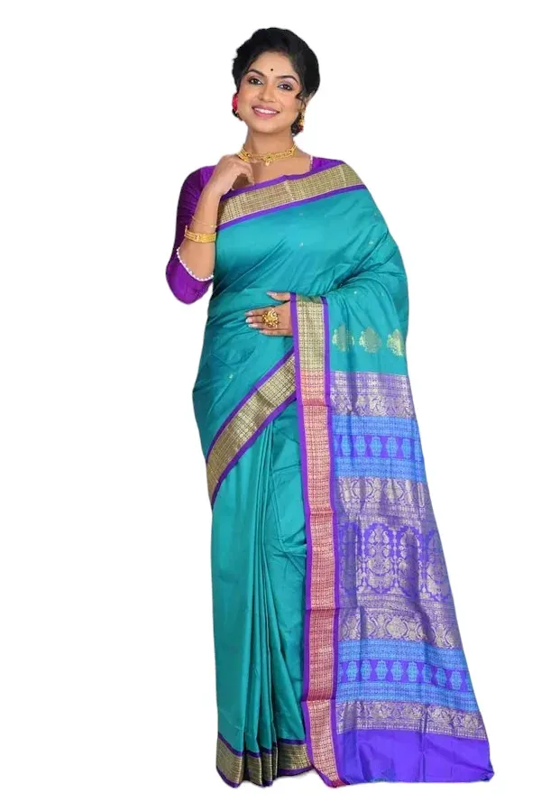 Light_Blue_Art_Silk_Blend_Self_Design_Sambalpuri_Saree_For_Women