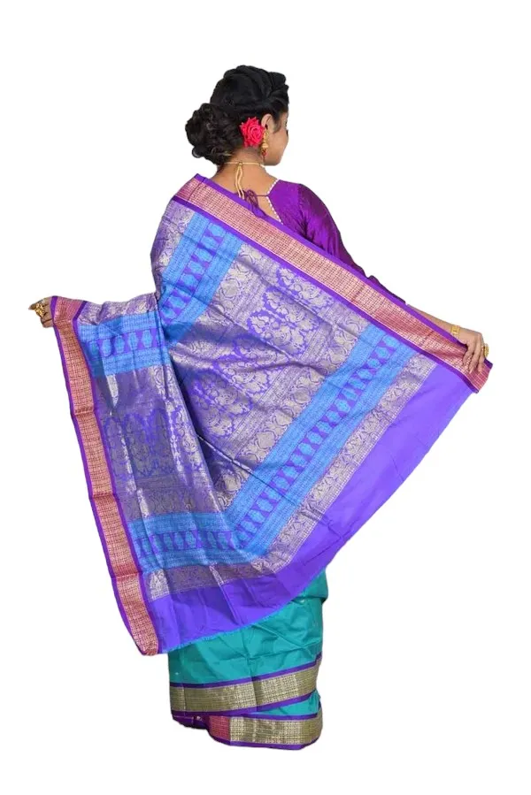 Light_Blue_Art_Silk_Blend_Self_Design_Sambalpuri_Saree_For_Women