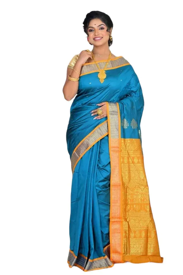 Blue_Art_Silk_Blend_Self_Design_Sambalpuri_Saree_For_Women