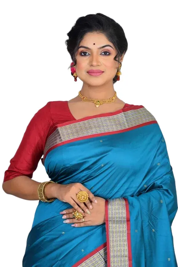 Blue_Art_Silk_Blend_Self_Design_Sambalpuri_Saree_For_Women