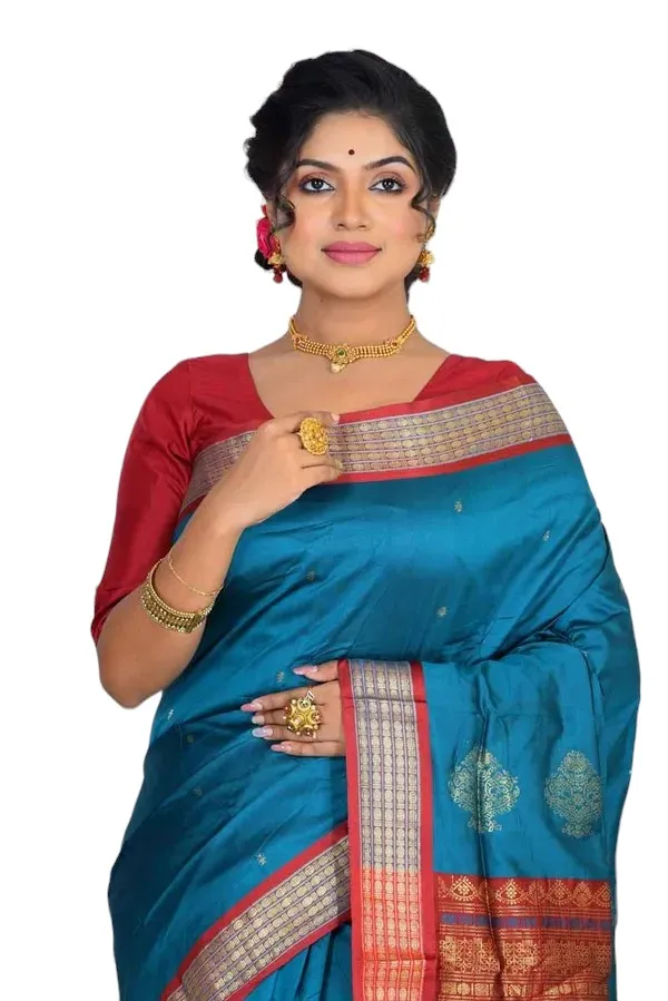 Blue_Art_Silk_Blend_Self_Design_Sambalpuri_Saree_For_Women