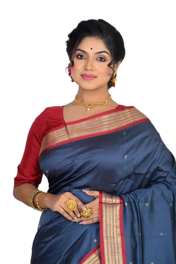 Grey_Art_Silk_Blend_Self_Design_Sambalpuri_Saree_For_Women
