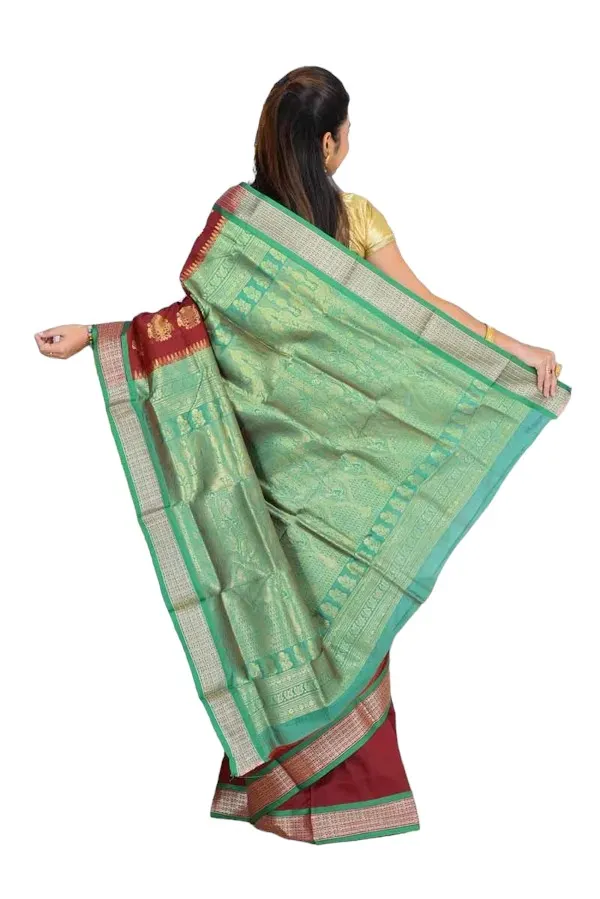 Maroon_Art_Silk_Blend_Self_Design_Sambalpuri_Saree_For_Women