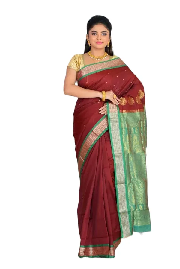 Maroon_Art_Silk_Blend_Self_Design_Sambalpuri_Saree_For_Women