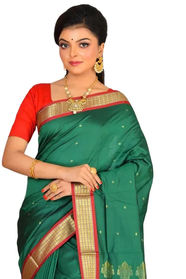 Green_Art_Silk_Blend_Self_Design_Sambalpuri_Saree_For_Women