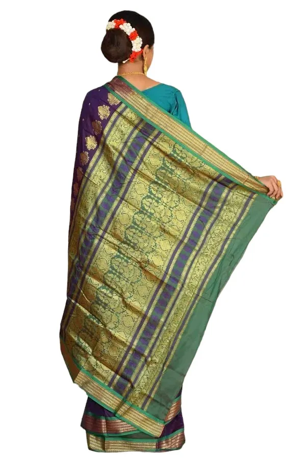 Dark_Blue_Art_Silk_Blend_Self_Design_Sambalpuri_Saree_For_Women