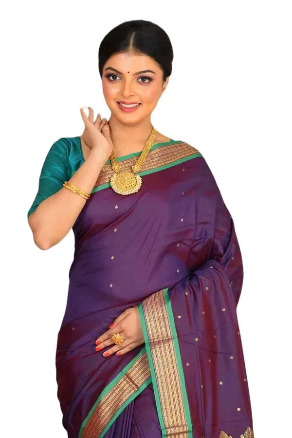 Dark_Blue_Art_Silk_Blend_Self_Design_Sambalpuri_Saree_For_Women