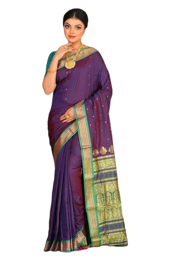 Dark_Blue_Art_Silk_Blend_Self_Design_Sambalpuri_Saree_For_Women