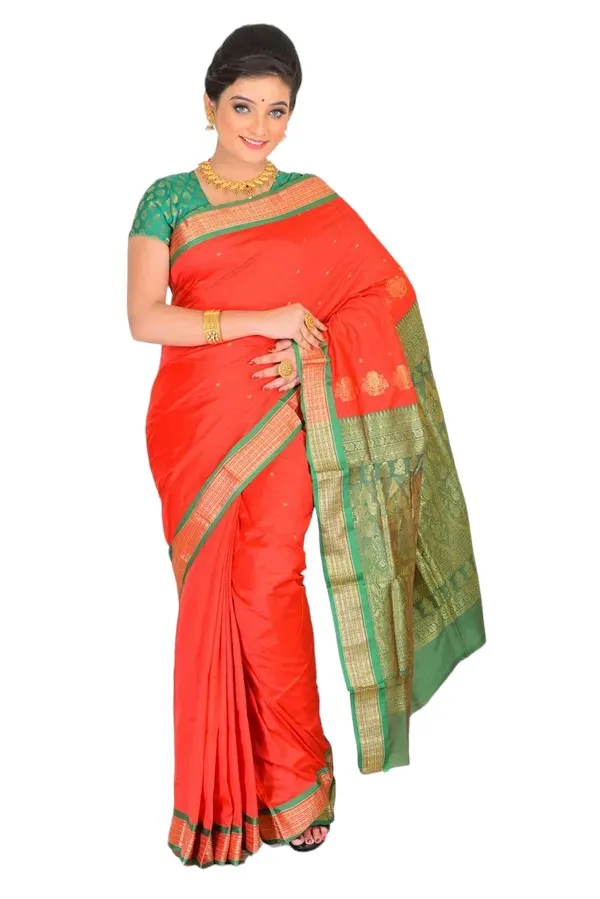 Red_Art_Silk_Blend_Self_Design_Sambalpuri_Saree_For_Women