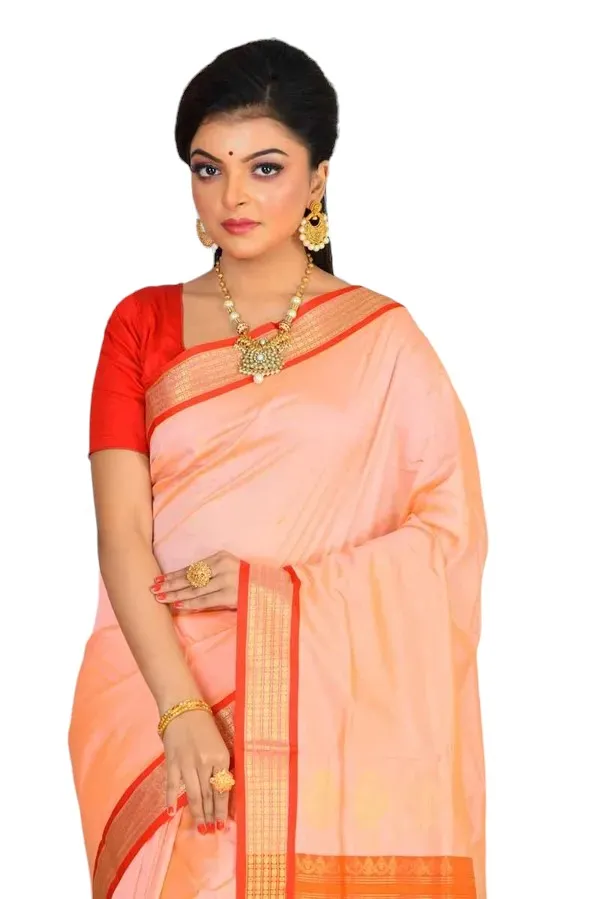 Cream_Art_Silk_Blend_Self_Design_Sambalpuri_Saree_For_Women