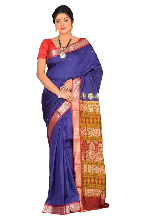 Blue_Art_Silk_Blend_Self_Design_Sambalpuri_Saree_For_Women