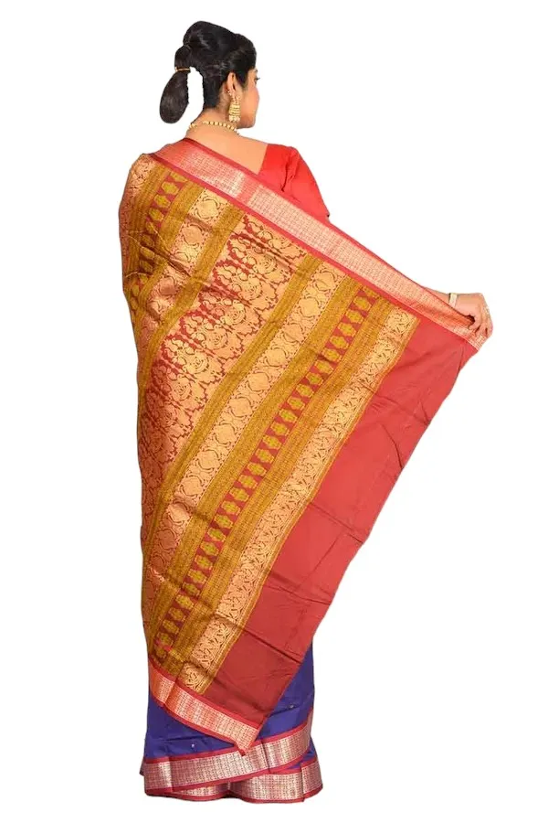 Blue_Art_Silk_Blend_Self_Design_Sambalpuri_Saree_For_Women