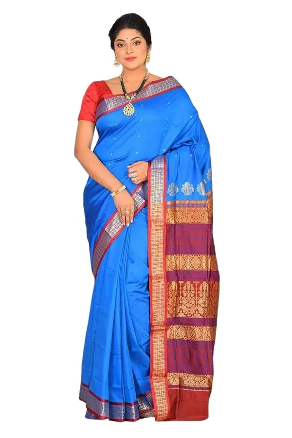Light_Blue_Art_Silk_Blend_Self_Design_Sambalpuri_Saree_For_Women