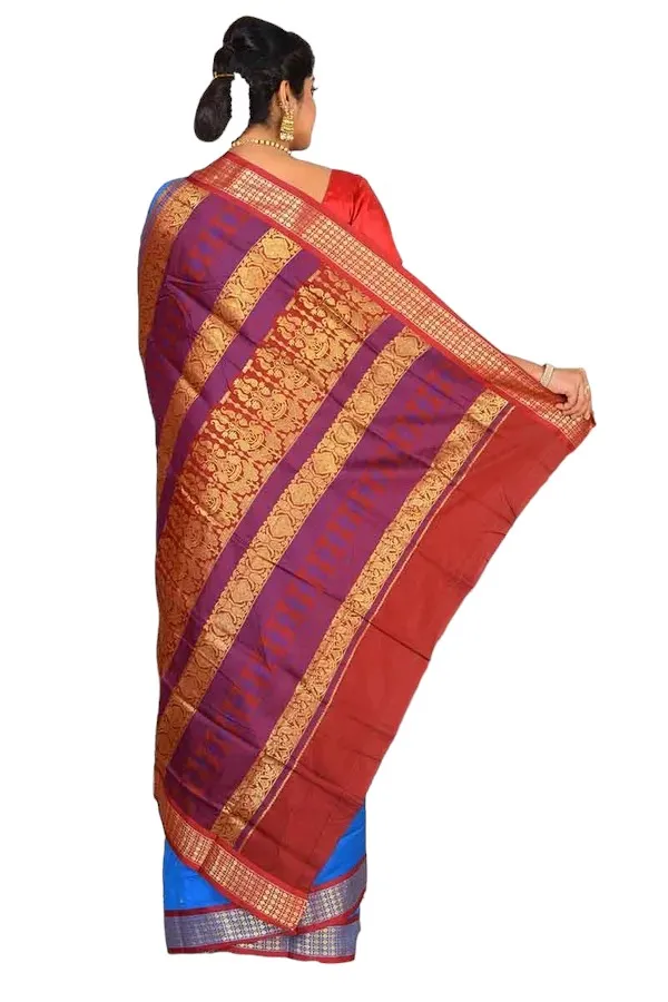 Light_Blue_Art_Silk_Blend_Self_Design_Sambalpuri_Saree_For_Women