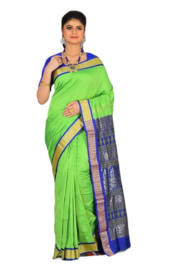 Light_Green_Art_Silk_Blend_Self_Design_Sambalpuri_Saree_For_Women