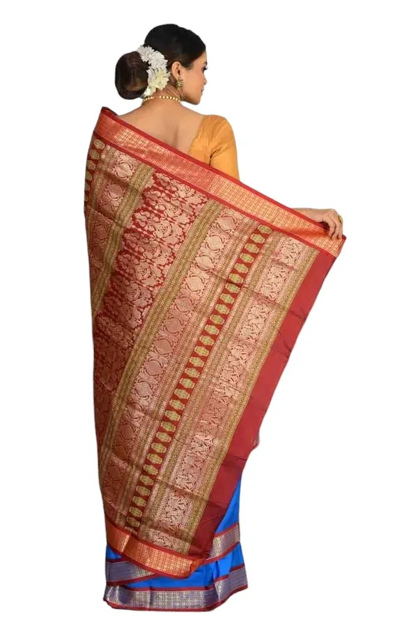 Light_Blue_Art_Silk_Blend_Self_Design_Sambalpuri_Saree_For_Women
