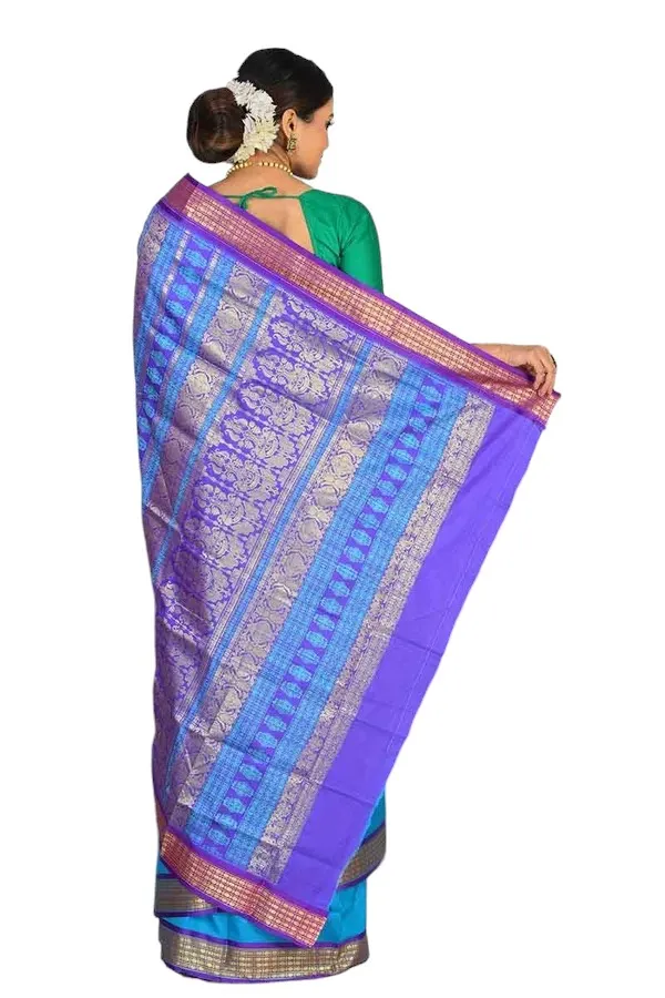 Light_Blue_Art_Silk_Blend_Self_Design_Sambalpuri_Saree_For_Women