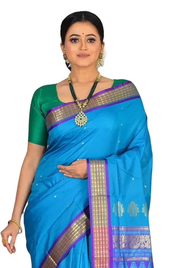 Light_Blue_Art_Silk_Blend_Self_Design_Sambalpuri_Saree_For_Women
