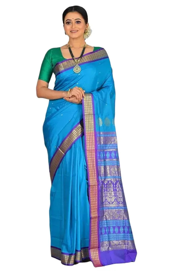 Light_Blue_Art_Silk_Blend_Self_Design_Sambalpuri_Saree_For_Women