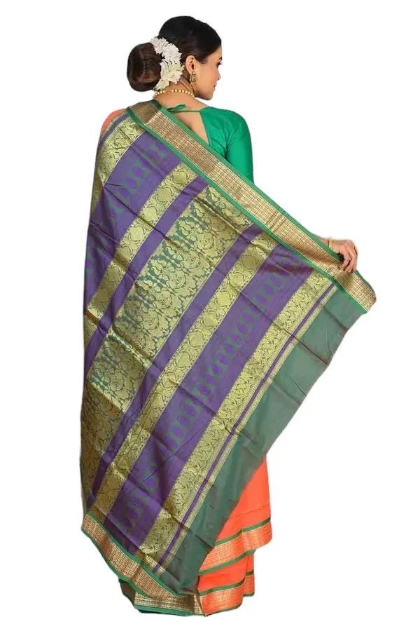 Orange_Art_Silk_Blend_Self_Design_Sambalpuri_Saree_For_Women