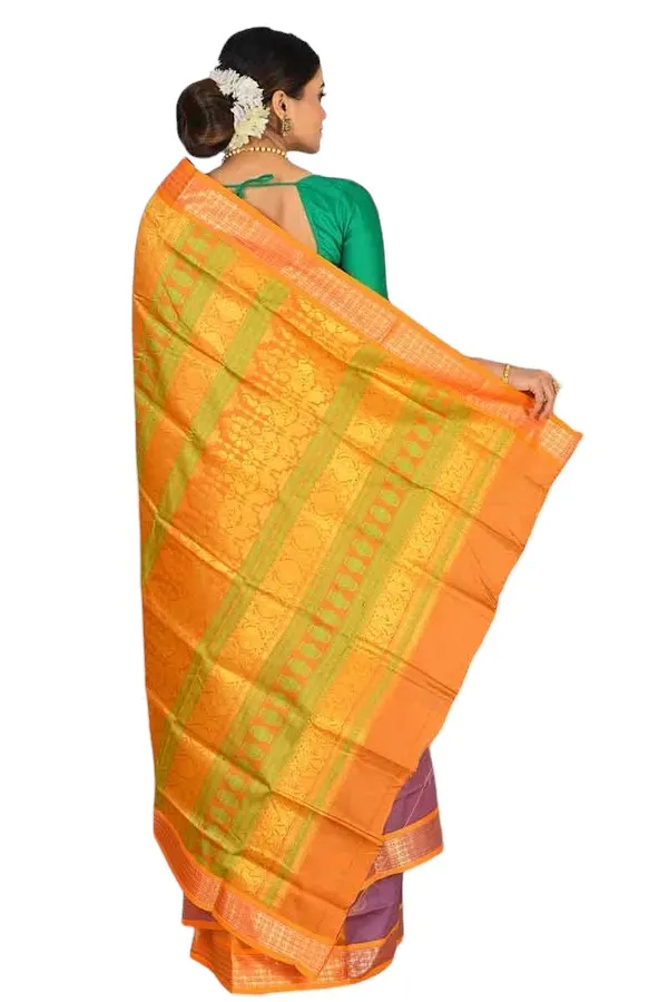 Brown_Art_Silk_Blend_Self_Design_Sambalpuri_Saree_For_Women