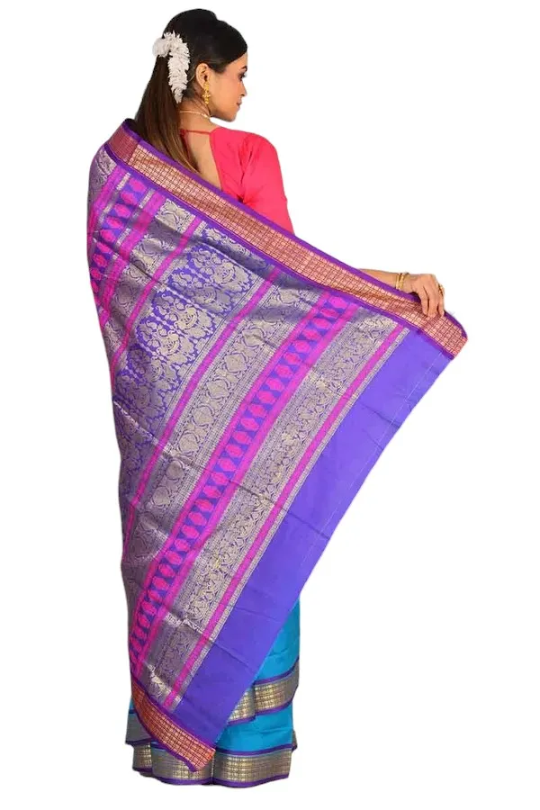 Light_Blue_Art_Silk_Blend_Self_Design_Sambalpuri_Saree_For_Women
