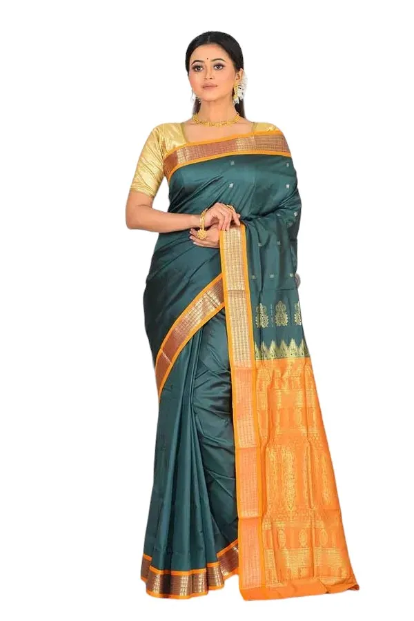 Green_Art_Silk_Blend_Self_Design_Sambalpuri_Saree_For_Women