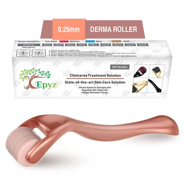 Rose_Gold_Derma_Roller_Cosmetic_Micro_Needling_Instrument_with_540_Needles_for_Acne,_Skin,_Hair_Loss,_With_Storage_Case