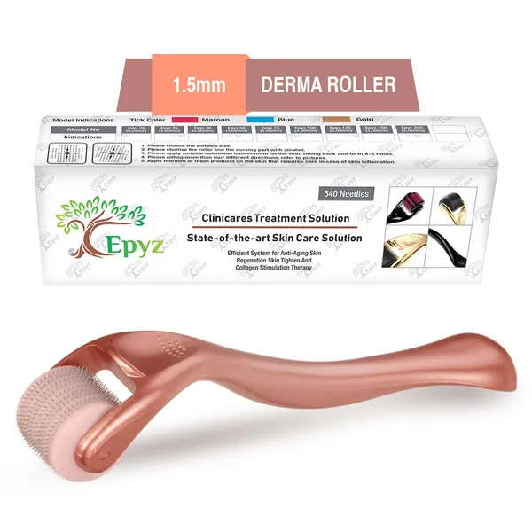 Rose_Gold_Derma_Roller_Cosmetic_Micro_Needling_Instrument_with_540_Needles_for_Acne,_Skin,_Hair_Loss,_With_Storage_Case