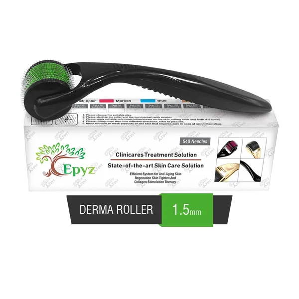 Green_Derma_Roller_Cosmetic_Micro_Needling_Instrument_with_540_Needles_for_Acne,_Skin,_Hair_Loss,_With_Free_Storage_Case