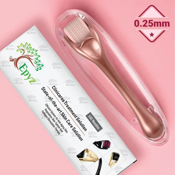 Rose_Gold_Derma_Roller_Cosmetic_Micro_Needling_Instrument_with_540_Needles_for_Acne,_Skin,_Hair_Loss,_With_Storage_Case