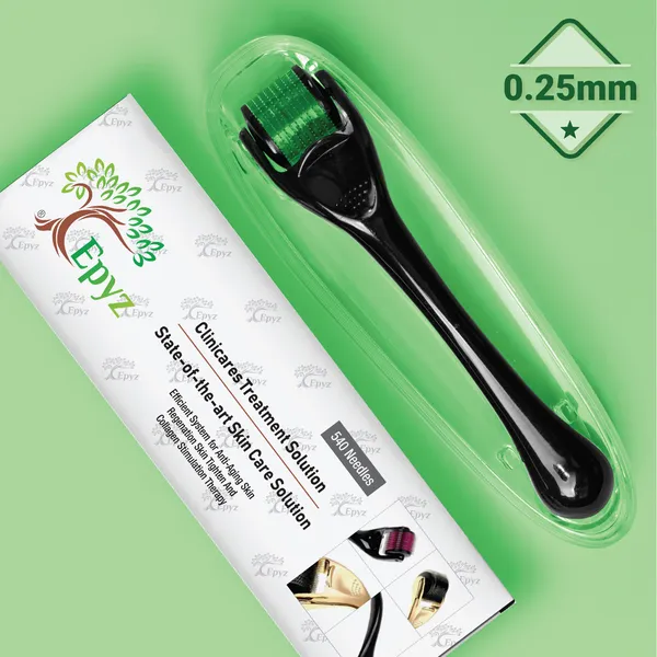 Green_Derma_Roller_Cosmetic_Micro_Needling_Instrument_with_540_Needles_for_Acne,_Skin,_Hair_Loss,_With_Storage_Case