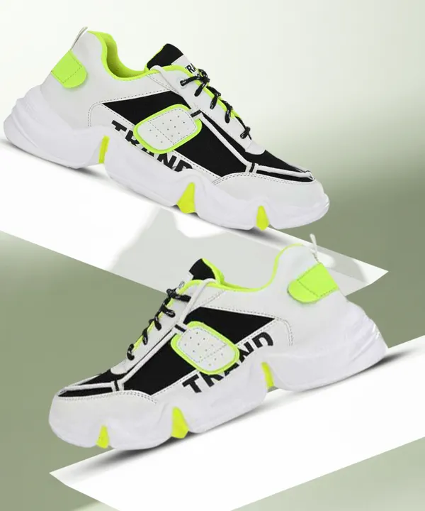 White_&_Black_Synthetic_Leather_Casual_Wear_Shoes_For_Men