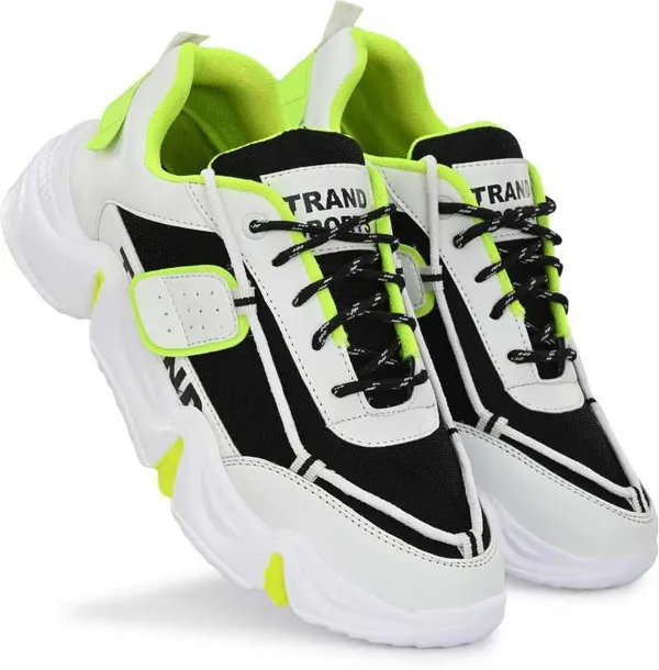 White_&_Black_Synthetic_Leather_Casual_Wear_Shoes_For_Men