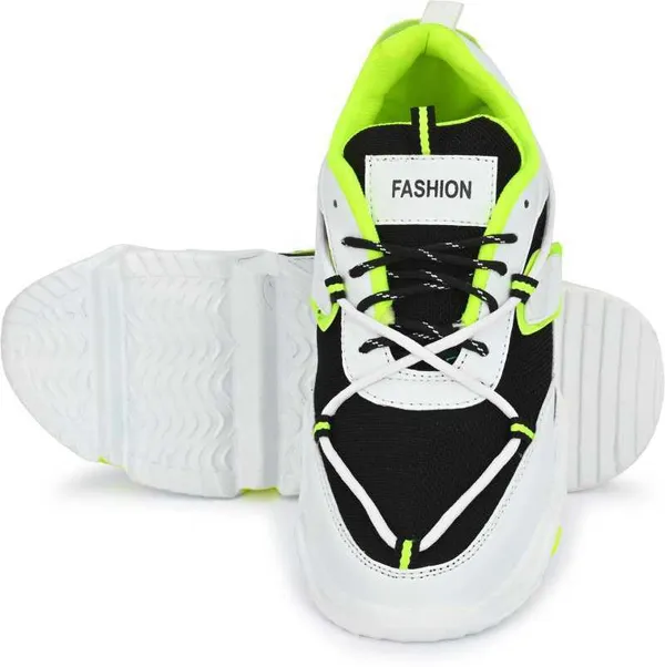 White_&_Black_Synthetic_Leather_Casual_Wear_Shoes_For_Men