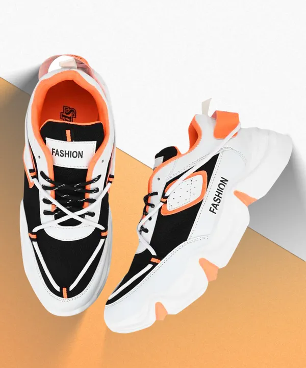 Orange_Synthetic_Leather_Casual_Wear_Shoes_For_Men