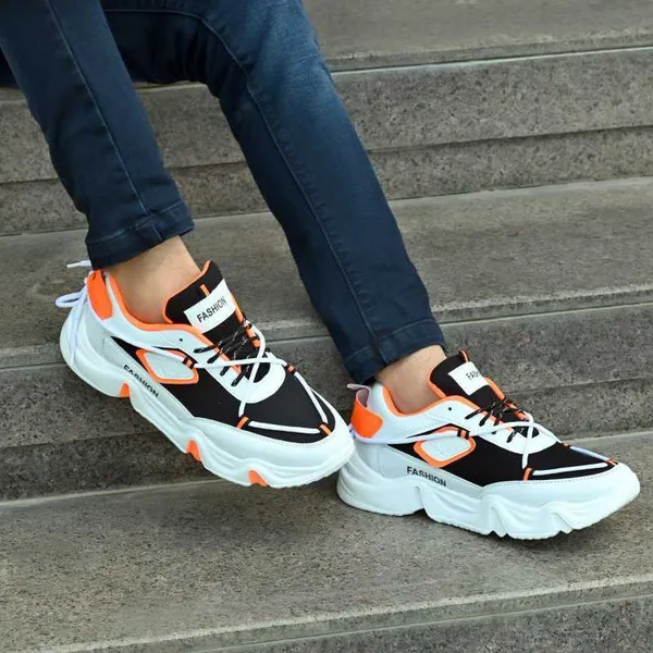 Orange_Synthetic_Leather_Casual_Wear_Shoes_For_Men