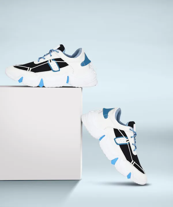 Blue_&_White_Synthetic_Leather_Casual_Wear_Shoes_For_Men