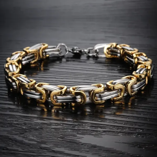 Men's_gold_and_silver_bracelet_with_anti-tarnish_and_rust-free