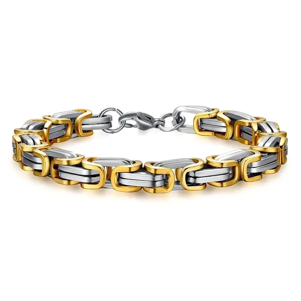 Men's_gold_and_silver_bracelet_with_anti-tarnish_and_rust-free