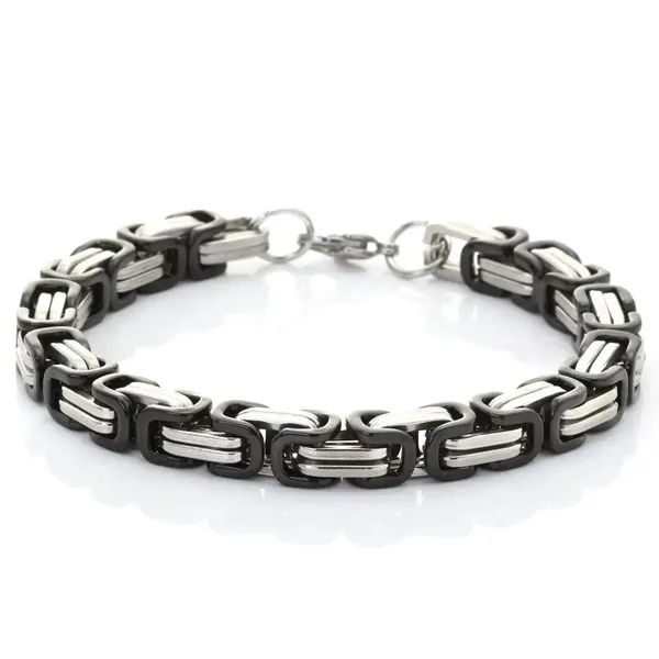 Black_and_Silver_Plated_Bracelet_for_Men_and_Boys_-_Fashionable,_Platinum_Finish,_Waterproof