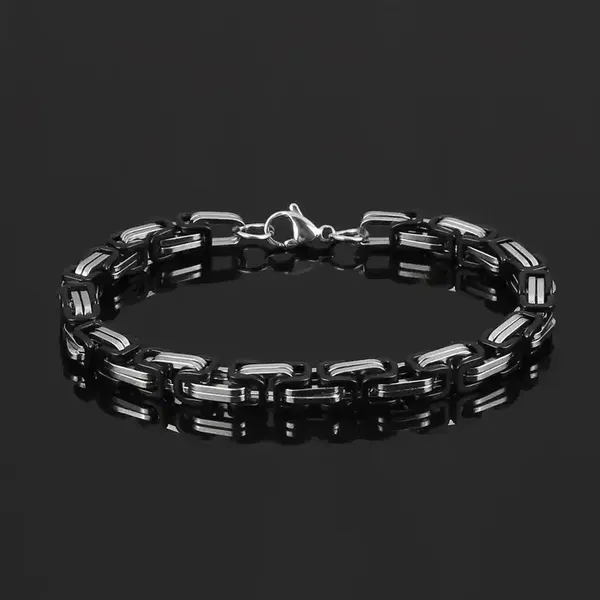 Black_and_Silver_Plated_Bracelet_for_Men_and_Boys_-_Fashionable,_Platinum_Finish,_Waterproof