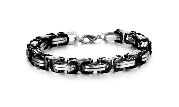 Black_and_Silver_Plated_Bracelet_for_Men_and_Boys_-_Fashionable,_Platinum_Finish,_Waterproof